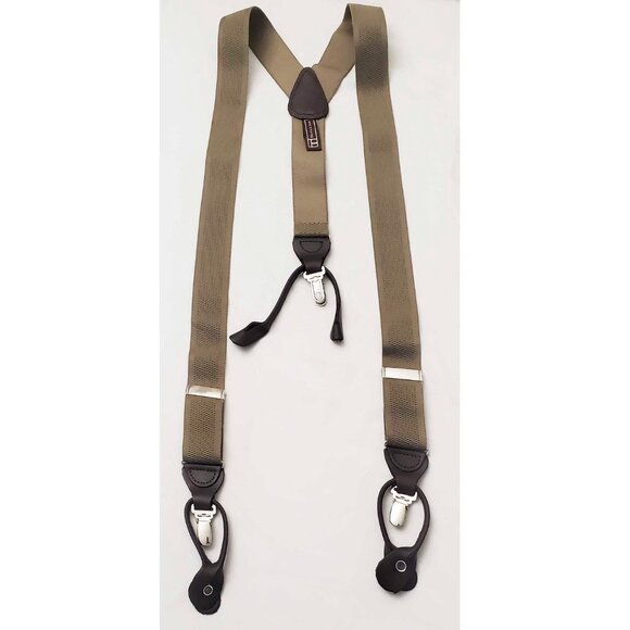 Trafalgar Mens Classic Convertible Stretch Brace Braces Olive Green / Khaki NWOT - Picture 4 of 8